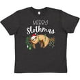 thumbnail image 3 of Inktastic Merry Slothmas Cute Christmas Sloth in Hat with Lights Youth T-Shirt, 3 of 5