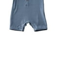 thumbnail image 4 of Qiylii Baby Solid Color Romper, Sleeveless Button Closure Ribbed Jumpsuit, 4 of 6
