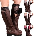 thumbnail image 4 of Chaussettes Hautes Mode Femmes Filles Extensibles à Fleurs avec Bordure en Dentelle, Poignets de Bottes, Jambières, 4 of 8