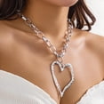 thumbnail image 2 of Gold Chunky Large Heart Necklaces for Women Trendy Big Hammered Love Pendant Statement Choker Minimalist Y2k Heart Necklaces Valentines Jewelry Gifts, 2 of 7