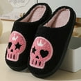 thumbnail image 4 of Casa Mullidas Térmicas Planas Zapatos Sin Cordones Cálidos Felpa Con Esqueleto Halloween Cómodas Y Lindas Antideslizantes para Interior Al Aire Libre, 4 of 9