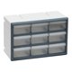 thumbnail image 1 of Cajonera de plástico con 9 cajones para guardar juguetes, cuentas y bloques gris y, 1 of 8