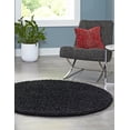 thumbnail image 4 of Unique Loom 3128124 8 ft. 2 in. x 8 ft. 2 in. Solid Shag Round Rug, Jet Black, 4 of 10