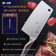 thumbnail image 3 of AETHMETAL 7" Meat Cleaver Knife, Carbon Stainless Steel Butcher Knife, Chopping Knife, 3 of 8