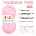 thumbnail image 2 of Uxcell 2Pcs Hilo de Ganchillo Rosa 4 Ply Hilo Acrílico 100g 197 Yardas, 2 of 6