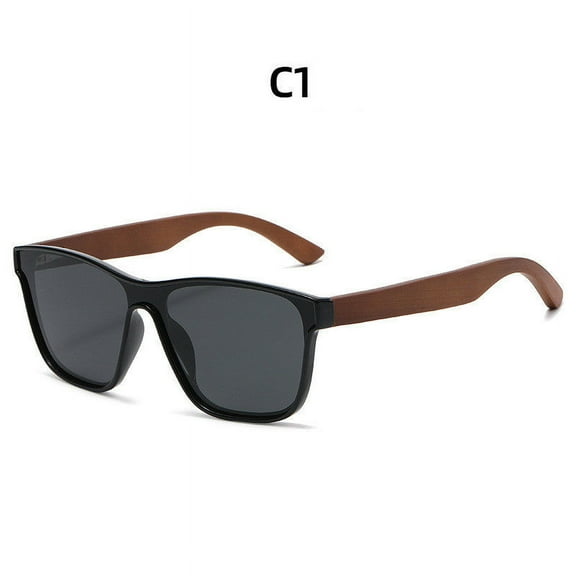 Unisex Polarized Sunglasses Square Frame with Bamboo Wooden Legs Fashion TAC Lens Eyewear for Men and Women Perfect for