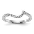 thumbnail image 1 of 14K White Gold Ring Band Wedding Diamond Round Contoured , Size 7, 1 of 7