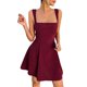 thumbnail image 1 of Vestido elegante de color liso para mujer: escote en V profundo, mangas con volantes, lazo en la espalda, vestido informal de fiesta para ocasiones veraniegas., 1 of 8