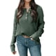 thumbnail image 1 of Suéter Jersey informal para mujer, cuello redondo, botones, ajuste holgado, traje diario elegante de gran tamaño Ygjytge ejercito verde T L para Mujer, 1 of 9