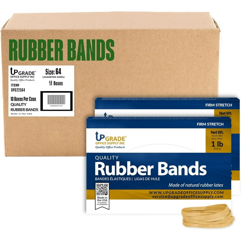  Large Rubber Bands RED Size #64 (3-1/2 x 1/4 inches) 8000pcs  (1 pound per box) - Rubber bands For Office, Commercial, Store, Home,  Kitchen, Industrial, Money, Electrical Use by EcoQuality : Office Products