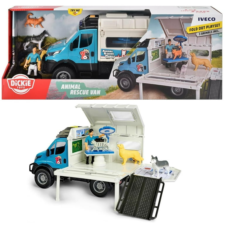 Dickie Toys - Light & Sound Iveco Animal Rescue Playset - Walmart.com