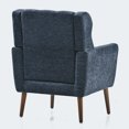 thumbnail image 6 of Modern Accent Chair Upholstered Living Room Chairs with Tapered Wooden Legs and Waist Pillow, Comfy Chenille Armchair Reading Chair for Living Room Bedroom Office (Dark Blue), 6 of 7