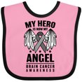 thumbnail image 3 of Inktastic My Hero is Now My Angel Brain Cancer Awareness Boys or Girls Baby Bib, 3 of 4