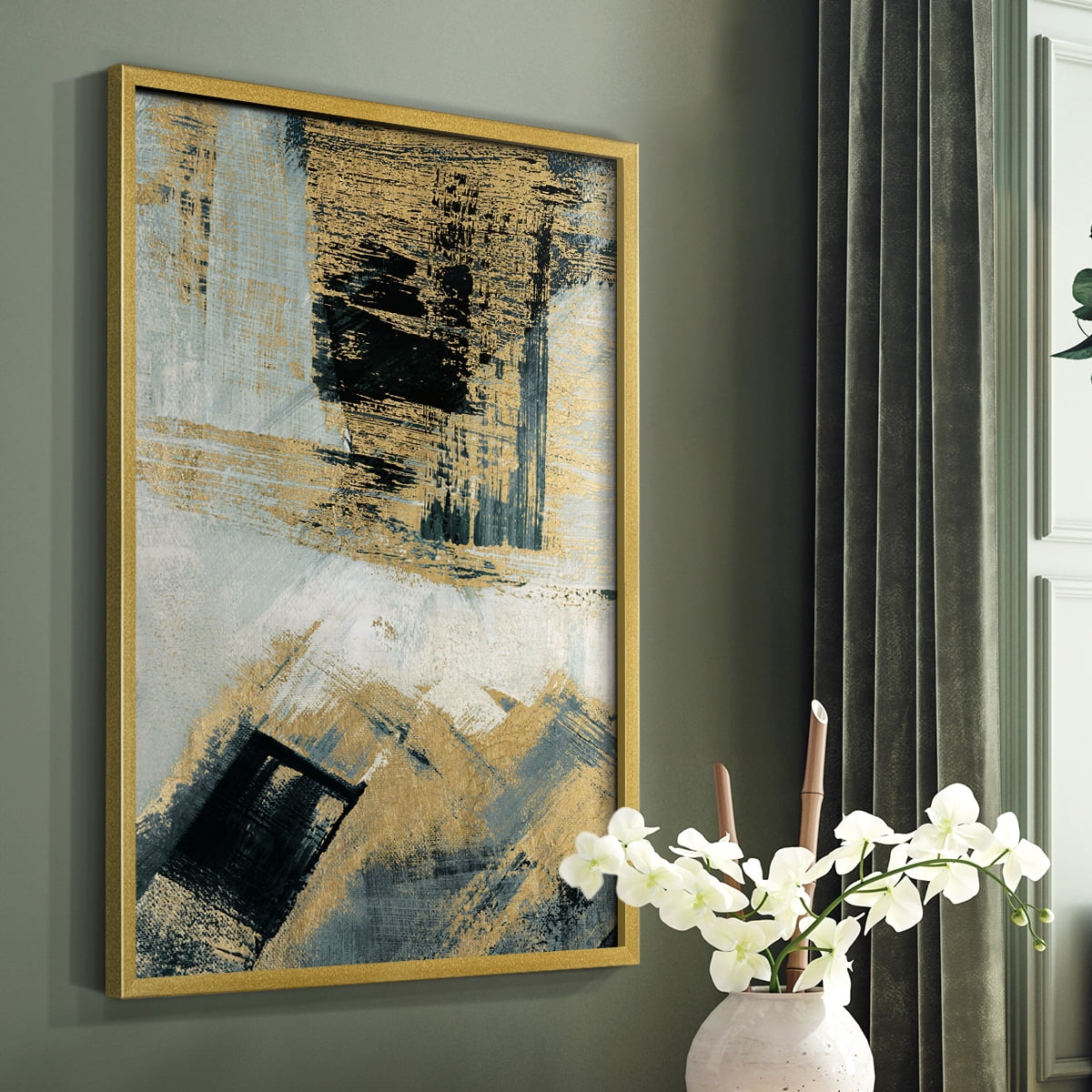 Southern Flow in Gold Solid Wood 8 x 10 Framed Print
