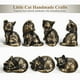 thumbnail image 5 of ColoMX Figuras de gato de latón, decoración de esculturas de gato en miniatura, decoraciones de gato de latón, adornos de gato pequeños para el hogar y la oficina, 2 uds., 5 of 8