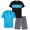 Black/Turquoise/Castle Rock, variant on RBX Boys' Shorts Set - 3 Piece Short Sleeve Performance T-Shirt and Shorts (Size: 4-12)