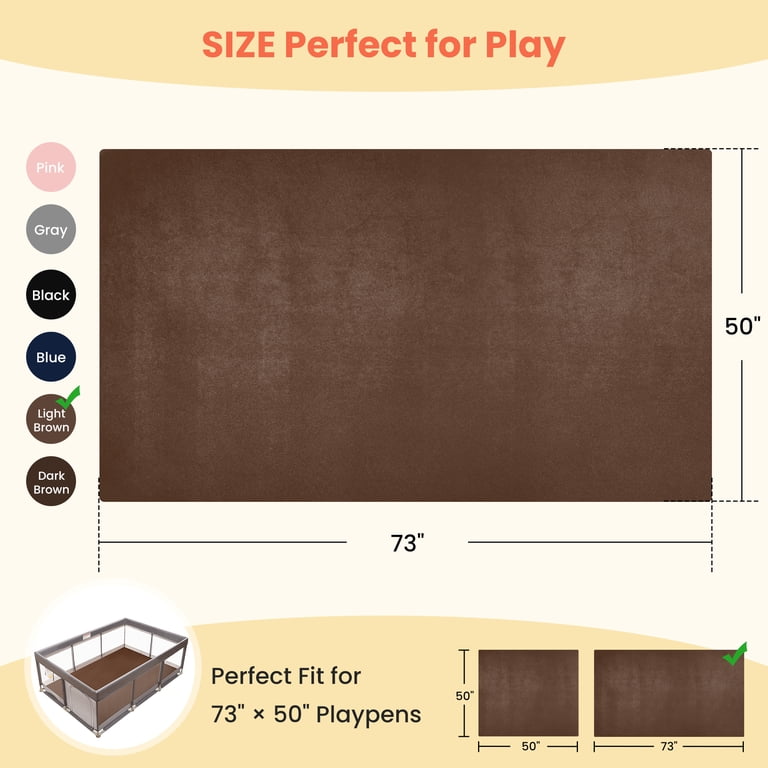 Babyeap Extra Thick Baby Play Mat, 73" x 50" with Washable Cover photo 7