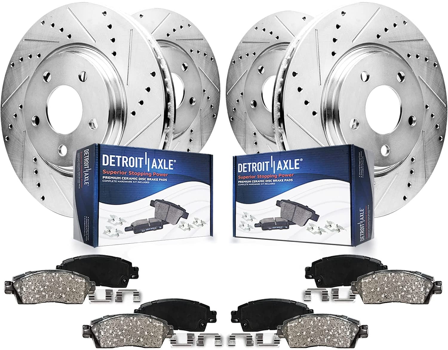 Front Drilled And Slotted Brake Rotors Kit For 2009 2010 2011 2012 2013 G37 370Z 