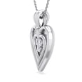 thumbnail image 3 of SuperJeweler 0.04 Carat Three Diamond Heart Necklace in 14 Karat White Gold, 18 inches for Women, 3 of 6