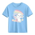 thumbnail image 6 of Piuwrlz Girl Graphic Shirts Tops Girls Short T-Shirts Sleeve Crew Neck Pullover Blue Size 9-10 Years, 6 of 7