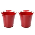 thumbnail image 3 of Hemobllo 2Pcs Premium Red Small Iron Buckets with Handle for Home Storage and Elegant Flower Display, 3 of 8