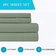 thumbnail image 2 of 100% Pure Egyptian Cotton 800 Thread Count Sheet Set, 4 Pc Set, Sateen Weave, Hotel Collection Soft Luxury Bedding, Fits Upto 21" Inch Deep Pocket (Sage Solid, King Size), 2 of 5