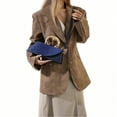 thumbnail image 2 of Women Vegan Leather Evening Handbag Crocodile Pattern Handle Clutch Purse Cross Body Envelope Bag, 2 of 9
