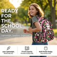 thumbnail image 2 of Xoenoiee Rabbit Bunny Rose Daisy Flower Print 3 In 1 School Backpack Set for Girls Teens School Bookbags with Lunch Box and Pen Pencil Pouch for Kids Elementary School Bags Travel Daypack, 2 of 6