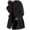 Black, variant on Womens Winter Wool Coat Trench Jacket Ladies Warm Slim Long Overcoat Outwear