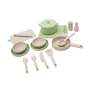 MERIGLARE 14 Pieces Kitchen Toys Play Kitchen Accessories for Boys Girls Kids Children Green
