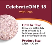 Celebrate Vitamins CelebrateONE 18 Once Daily Bariatric Multivitamin with Iron Chewables, 18 mg of Iron, Black Cherry, 90 count