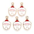 thumbnail image 2 of Alloy Enamel Pendants with Rhinestone for Christmas Flat Back Santa Claus Light golden White 24.5x15x2.5mm Hole: 2mm, 2 of 2