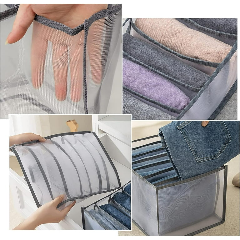 7 Grids Mesh Storage Bag Clothes Jeans Pants Storage Box Organizer Large  Size