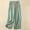 Mint Green, variant on Pull On Trousers for Women 2025 Solid Casual Cotton Linen Pants Cozy Loose Straight Wide Leg Pants for Spring Summer