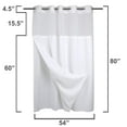 thumbnail image 2 of No Hooks Required Waffle Weave Shower Curtain with Snap in Liner - Stall 54W x 80H,Hotel Grade,Spa Like Bath Curtain,White, 2 of 5
