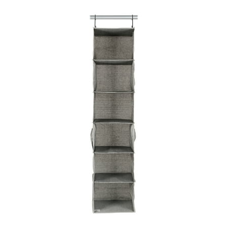 Better Homes & Gardens 6-Shelf Hanging Polyester and Cotton Closet Organizer with 3 Side Pockets for adult