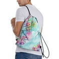 thumbnail image 3 of Easygdp Dragonfly Floral Drawstring Backpack, Beach Sackpack, Travel Sackpack Lightweight for Sports, Gym, Travel, Swimming - Small, 3 of 9