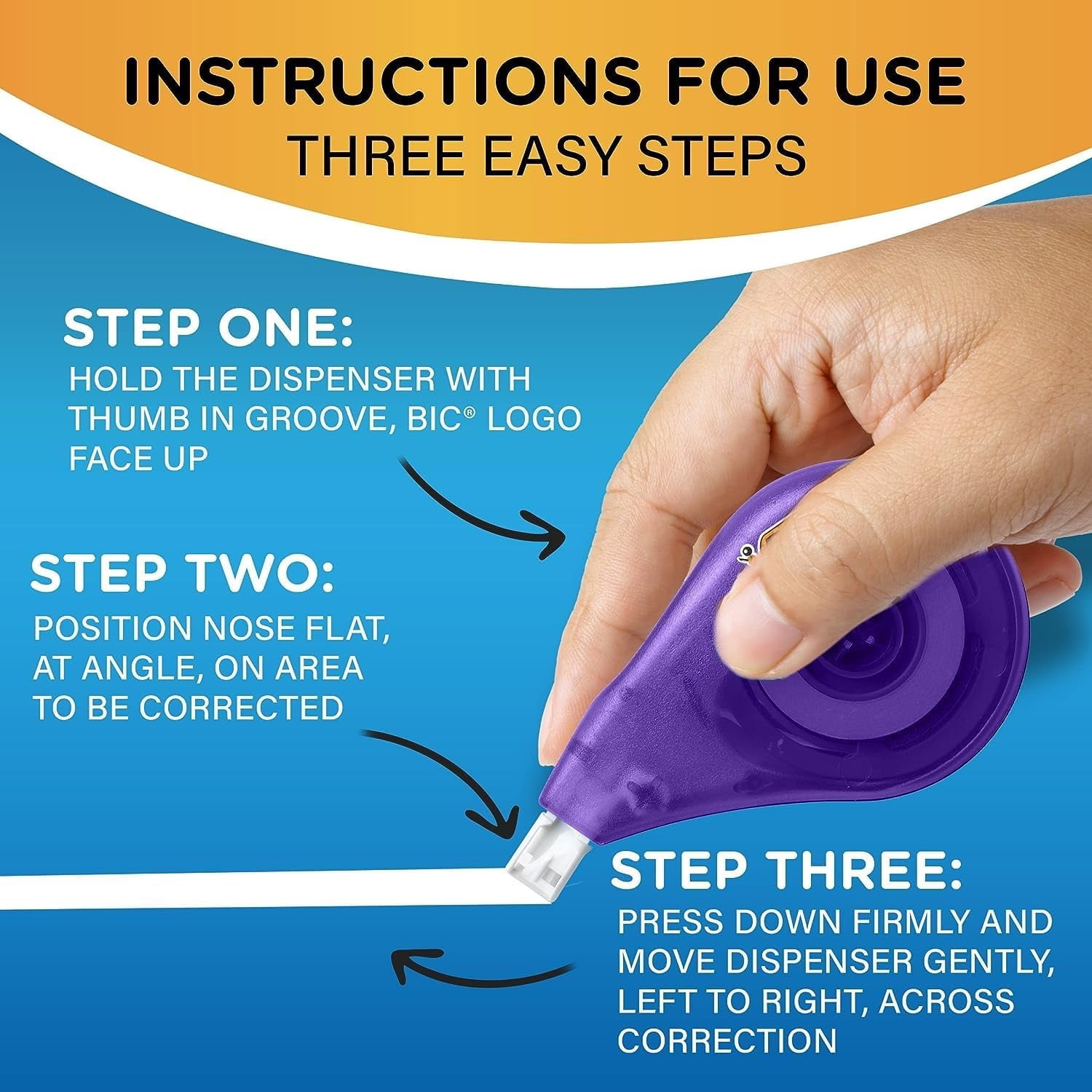 White Out Tape- Tear Resistant, Clear Dispenser EZ Correct Correction Tape - 39.3 Feet Each - Pack of 7