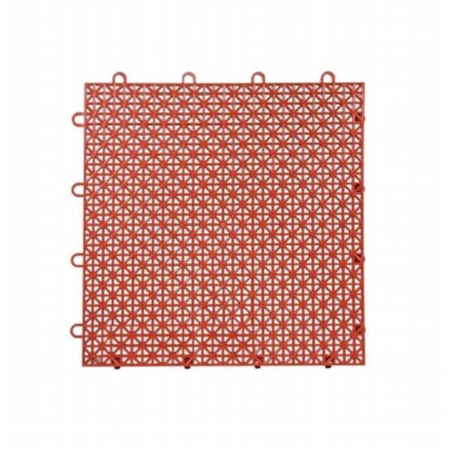 Master Mark Plastiques 22509 12 x 12 Po Armadillo Rouge Argile Polypropylène Interlocking Multi-Usage Carrelage de Sol-Pack de 9