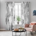 thumbnail image 5 of Grey Abstract Kitchen Curtains 96 Inch Length, Modern Oil Painted Art Contemporary Grommet Top Bedroom Living Room Curtains, Light Filtering Cafe Curtain Drapes 2 Panels Set 104''x96'', 5 of 9