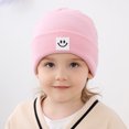 thumbnail image 4 of Gorro de punto para bebé, gorro de lana a juego, bonito gorro con estampado de emoticonos, gorro de otoño e invierno para niños, 4 of 6