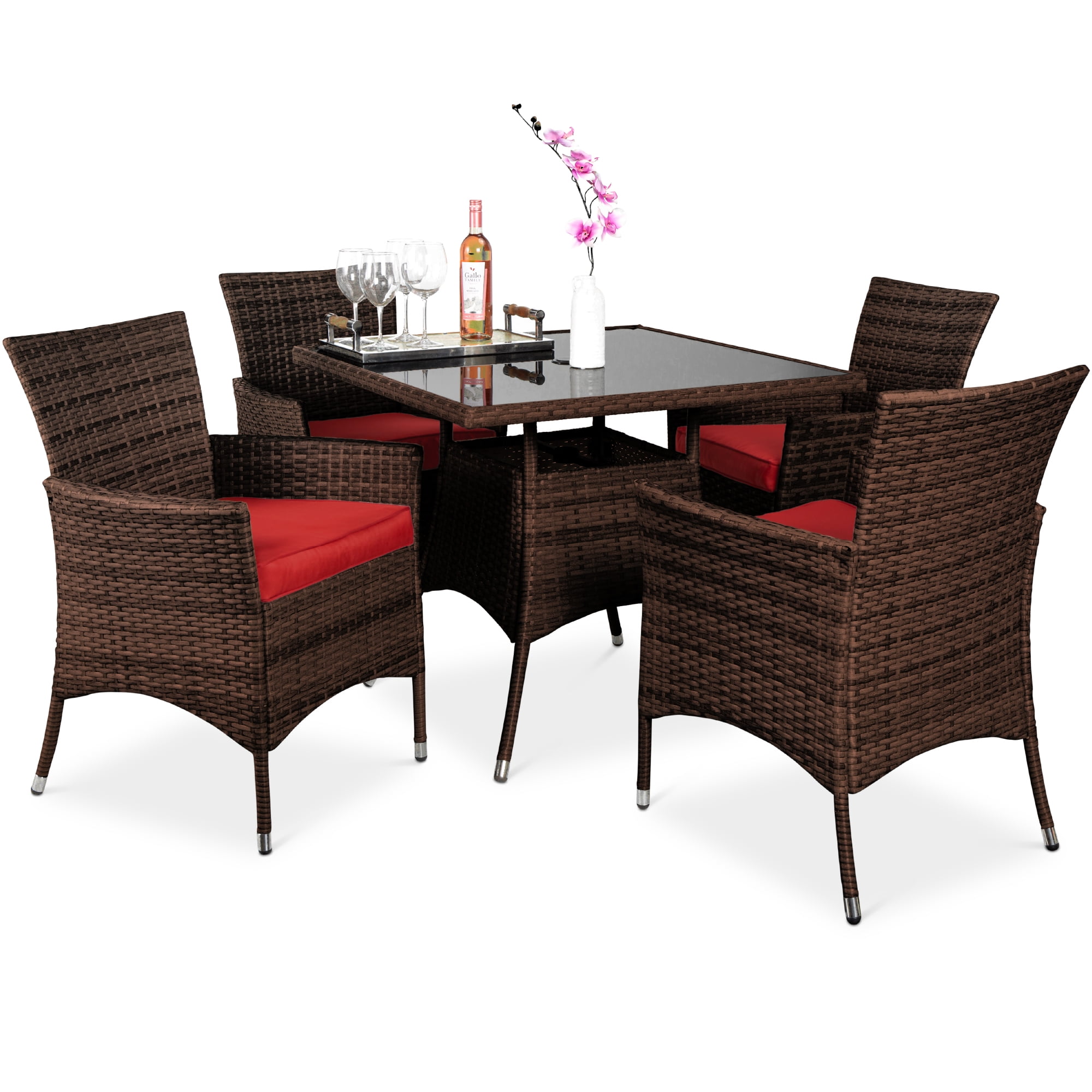 Best Choice Products 5-Piece Indoor Outdoor Wicker Patio Dining Table