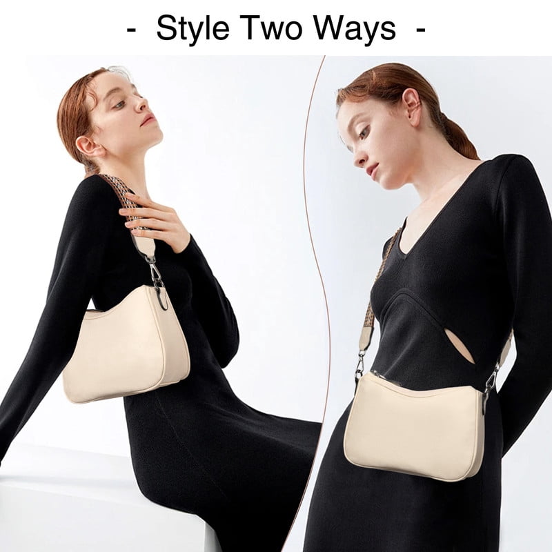 GAEKEAO Women's Shoulder Bag, Medium Handbag, Women's Leather Crossbody Bags with Adjustable Coloured Strap