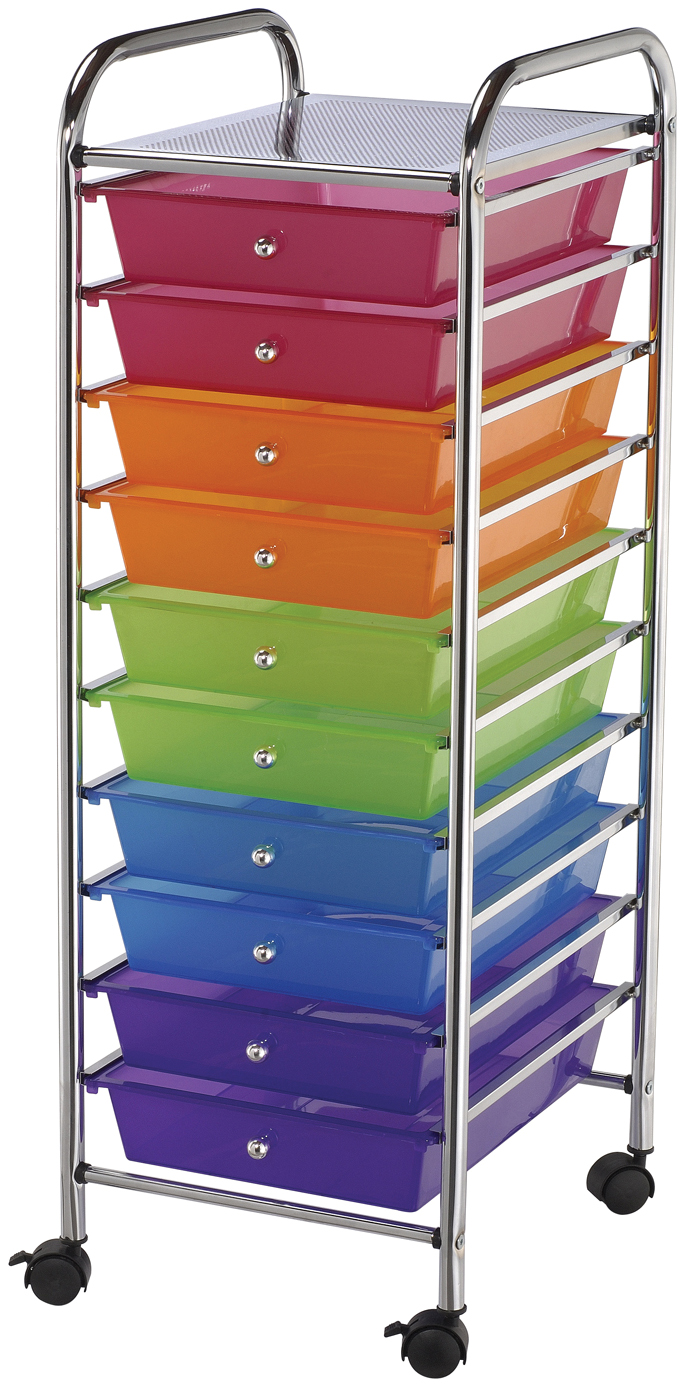 Alvin Storage Cart 10Drawer (Standard) MultiColored