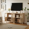 thumbnail image 4 of Yiwa Sideboard With 2 Glass Doors, 29" Large Buffet Cabinet With Solid Wood Countertop, Coffee Bar Cabinet With 2 Drawers, Modern Farmhouse Storage Table for Kitchen Dining Room, Living Room, 4 of 4