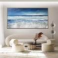 thumbnail image 3 of Ocean Abstract Oil Painting White Wave Textured Artwork Sun Light and Sea Canvas Wall Art Large Sea Wall Art for Living Room,Unstretched,Frameless,(102*204cm)40*80Inches, 3 of 5
