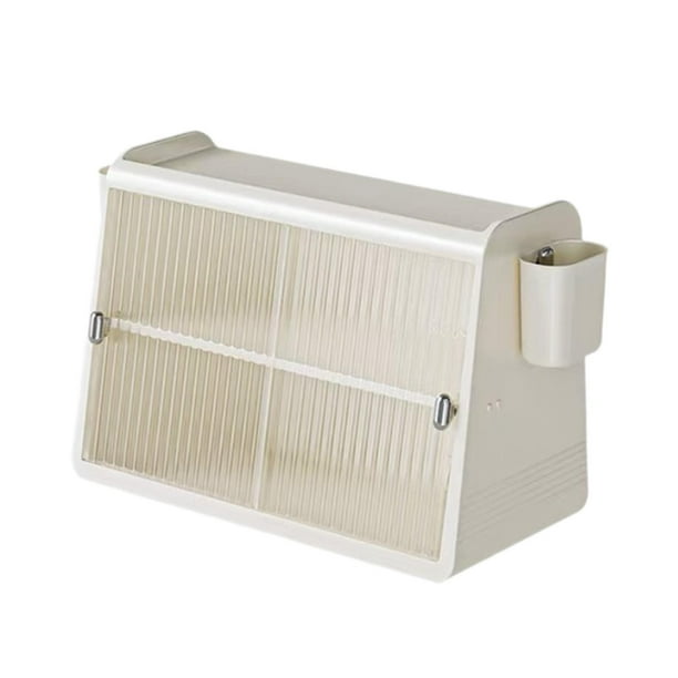 Organizador de gabinete a prueba de polvo para tazas, accesorios para tazas de té con puerta extraíble. con caja lateral