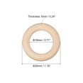 thumbnail image 2 of 100Pack 30mm(1.2") Natural Wood Rings, 6mm Smooth Unfinished Wooden Circles, 2 of 6