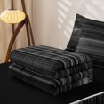 thumbnail image 5 of Castle Fairy Geometric Gradient Horizontal Stripe Zipper Twin Comforter Sets with Fitted Sheet and 2 Pillowcases,Minimalist Thin Line Zipper Bedding Set,Black Gray Silver,Reversible, 5 of 5
