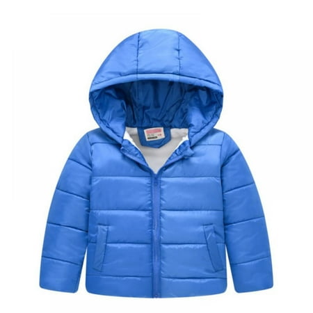 

Bullpiano 1-6Y Children Solid Clolor Down Coats for Kids Baby Padded Overcoat Boys Girls Lightweight Puffer Jacket Toddler Zipper Hooded Outerwear (Blue)
